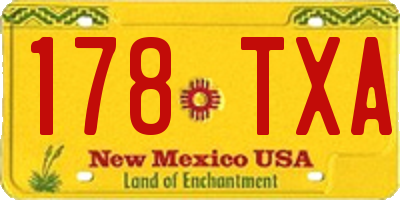 NM license plate 178TXA