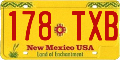 NM license plate 178TXB