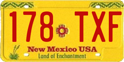 NM license plate 178TXF