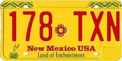 NM license plate 178TXN