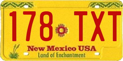 NM license plate 178TXT