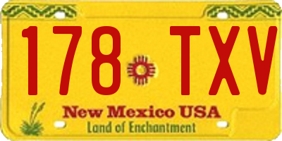 NM license plate 178TXV