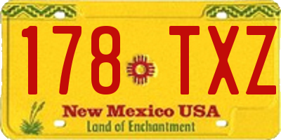 NM license plate 178TXZ