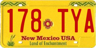 NM license plate 178TYA