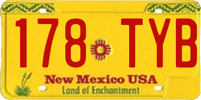 NM license plate 178TYB
