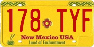NM license plate 178TYF