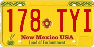 NM license plate 178TYI