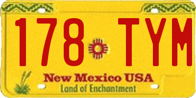 NM license plate 178TYM