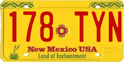 NM license plate 178TYN