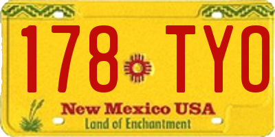 NM license plate 178TYO