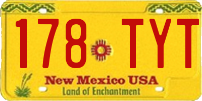 NM license plate 178TYT