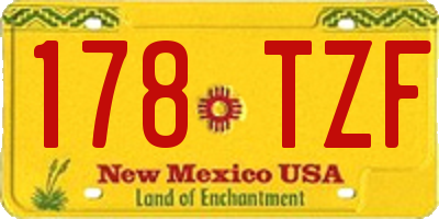 NM license plate 178TZF