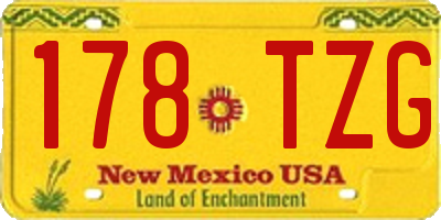 NM license plate 178TZG