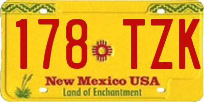 NM license plate 178TZK