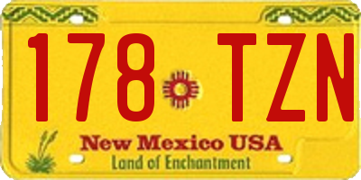 NM license plate 178TZN