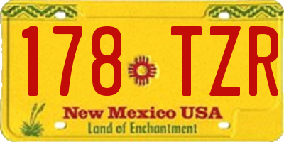 NM license plate 178TZR