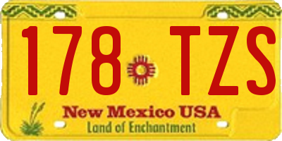 NM license plate 178TZS