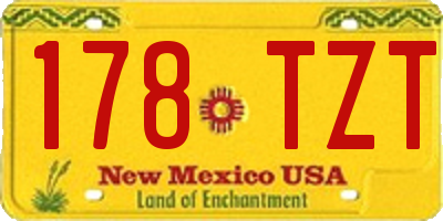 NM license plate 178TZT