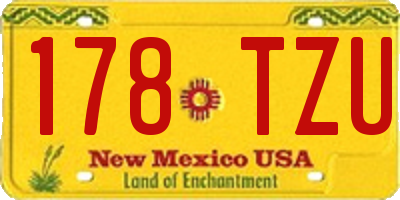 NM license plate 178TZU