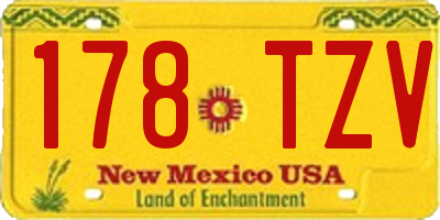 NM license plate 178TZV