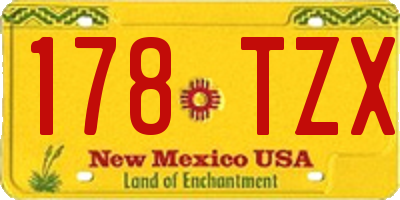 NM license plate 178TZX