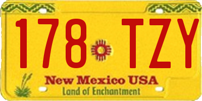 NM license plate 178TZY