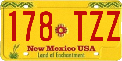 NM license plate 178TZZ