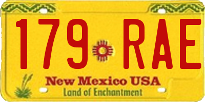 NM license plate 179RAE