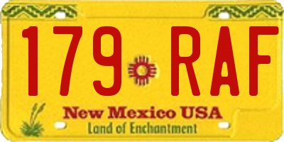 NM license plate 179RAF