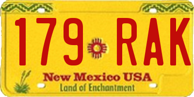 NM license plate 179RAK