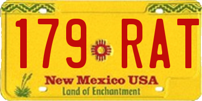 NM license plate 179RAT