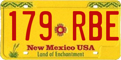 NM license plate 179RBE