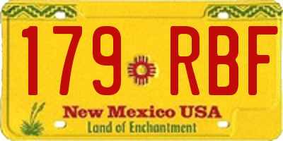 NM license plate 179RBF