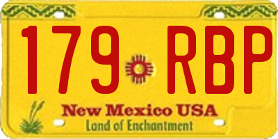 NM license plate 179RBP