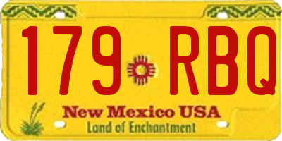 NM license plate 179RBQ