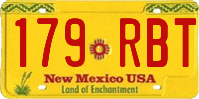 NM license plate 179RBT