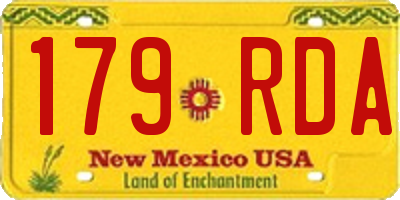 NM license plate 179RDA