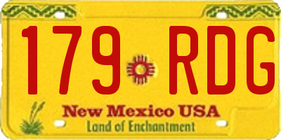 NM license plate 179RDG
