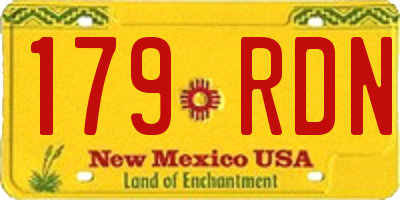 NM license plate 179RDN