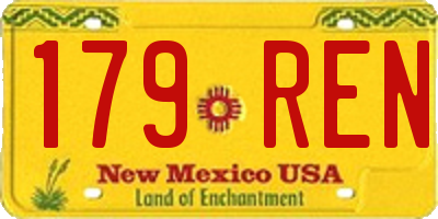 NM license plate 179REN