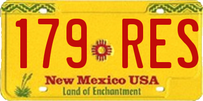 NM license plate 179RES