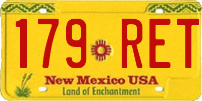 NM license plate 179RET