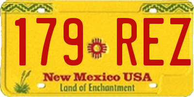 NM license plate 179REZ