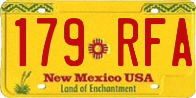 NM license plate 179RFA
