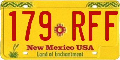 NM license plate 179RFF