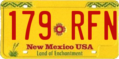 NM license plate 179RFN