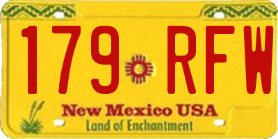 NM license plate 179RFW