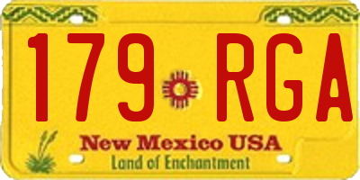 NM license plate 179RGA