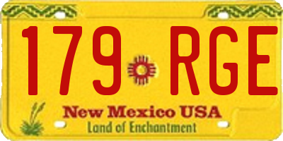 NM license plate 179RGE