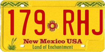 NM license plate 179RHJ